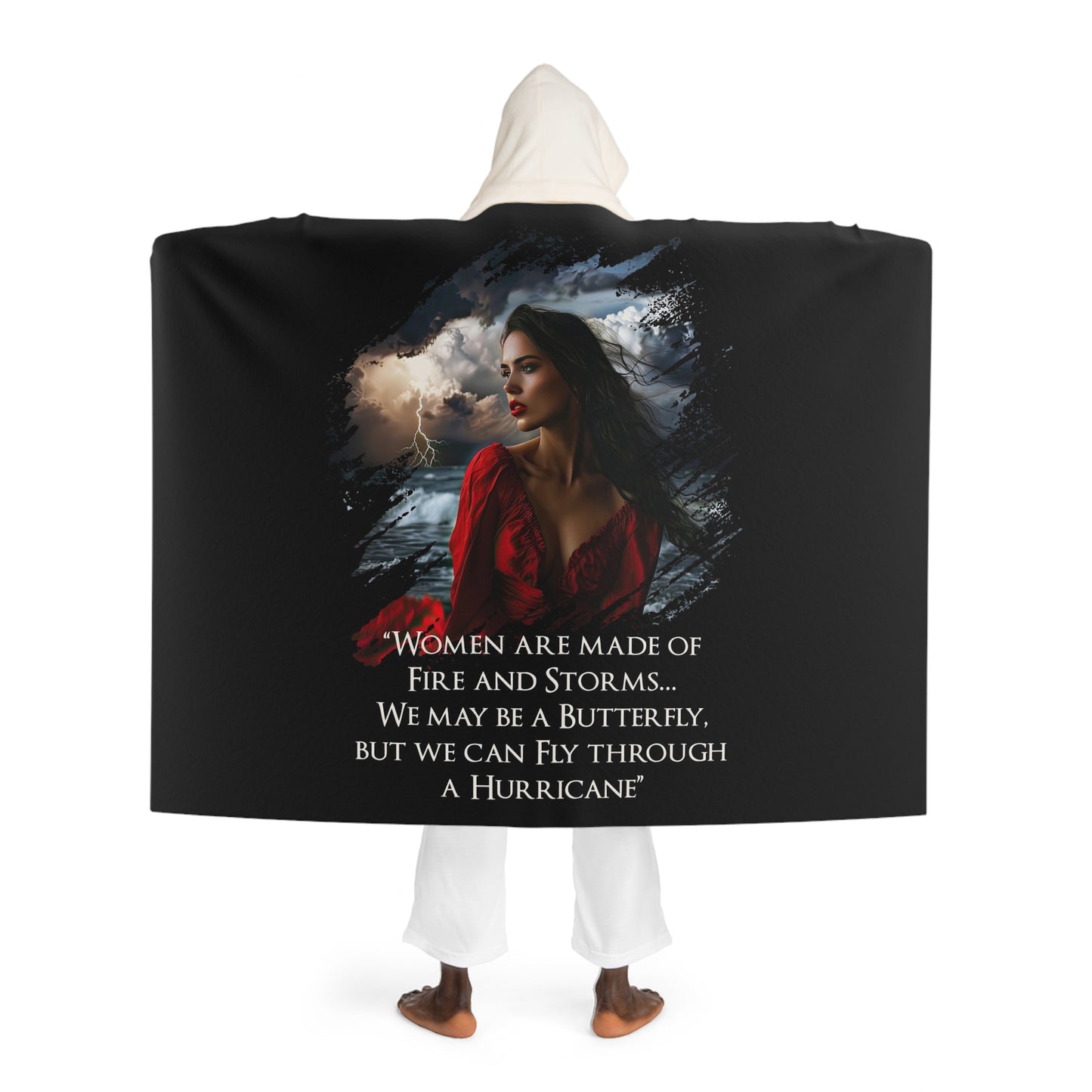 Fire & Storms Hooded Sherpa Fleece Blanket (Shipping Included)