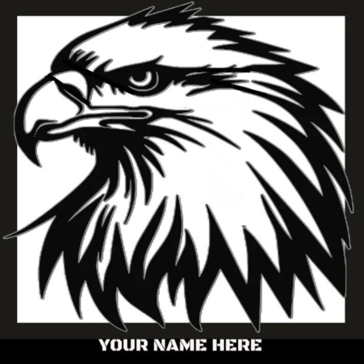 Hypnotic Metal Wall Art "Majestic Eagle" [Add Your Name]