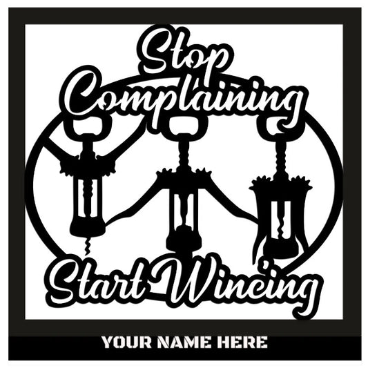 Hypnotic Metal Wall Art "Start Wineing" [Add Your Name]