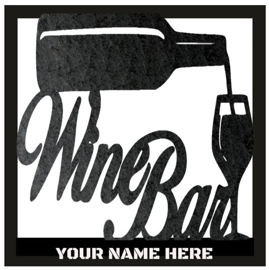 Hypnotic Metal Wall Art "Wine Bar" [Add Your Name]