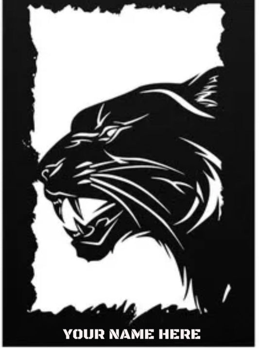 Hypnotic Metal Wall Art "Stealthy Panther" [Add Your Name]