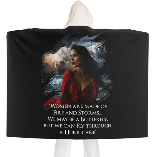 Fire & Storms Hooded Sherpa Fleece Blanket (Shipping Included)